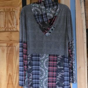 Multicolor Patchwork Women's Blouse